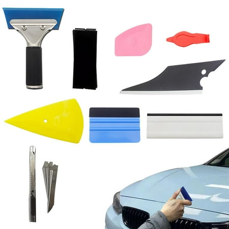 

Vehicle Window Tint Kit | Durable Vehicle Glass Protective Film Installing Tool | Installing Tool Including Window Squeegee Scraper and Blades