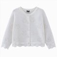 thumbnail image 2 of CAUYDY Infant Baby Girl Cardigan Button Down Knit Fall Sweatshirt Toddler Lightweight Sweater Cardigan for Baby Girl(L101-White,9-12 M), 2 of 4
