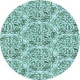thumbnail image 1 of Ahgly Company Indoor Round Patterned Tron Blue Area Rugs, 7' Round, 1 of 6