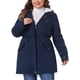 thumbnail image 1 of Abrigos de mujer de talla grande GRACE & GRANDEUR con forro de piel sintética, abrigos largos, anorak casual, abrigo con capucha 1X azul marino, 1 of 6