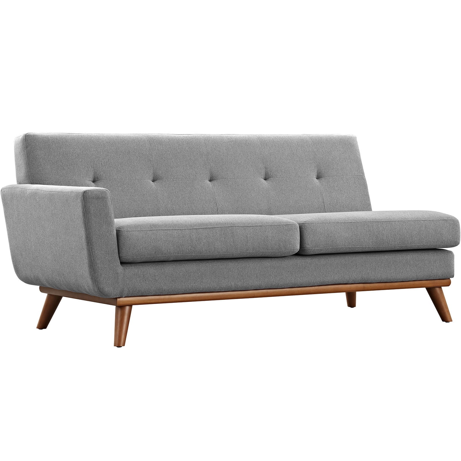 Modway Engage Left-Arm Upholstered Fabric and Wood Loveseat in Expectation Gray