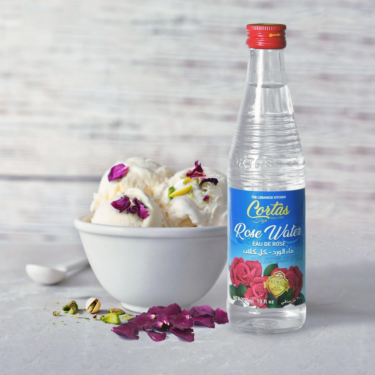 Cortas Rose Water, 10-Ounce Bottles (Pack of 4)