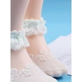 thumbnail image 5 of Dewadbow Toddler Girls Socks Cute Baby Kids Breathable Soft Cotton Lace, 5 of 6