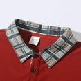 thumbnail image 5 of DDAPJ pyju Long Sleeve Polos for Men Plaid Collar Golf Shirt Business Casual Collared Tshirt Lightning Sales of Today Red S, 5 of 7