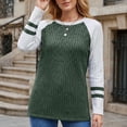 thumbnail image 5 of hotojiny Long Sleeve Shirts for Women Lightweight Sweaters Fall Outfits Color Block Winter Clothing Dressy Casual Pullover(Army Green,Large), 5 of 7
