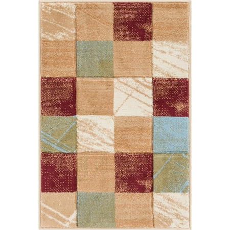 Well Woven Marmo Nuovo Checkerboard Boxes Hand Carved Modern Geometric Area Rug Easy to Clean Stain & Fade Resistant Abstract Contemporary Thick Soft (Best Way To Clean Area Rugs)
