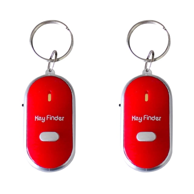 Flashlight 2 Pack Key Finder LED Torch with Whistle Sound Control Lost Key Locator Device for Home Office Use Red