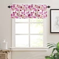 thumbnail image 3 of Red Pink Leaves Valances for Windows Farmhouse Kitchen Curtains Valances Rod Pocket Valance Curtains for Kitchen Windows Summer Botanical Pastoral Plants Window Valances for Bathroom Bedroom 60"x18", 3 of 6