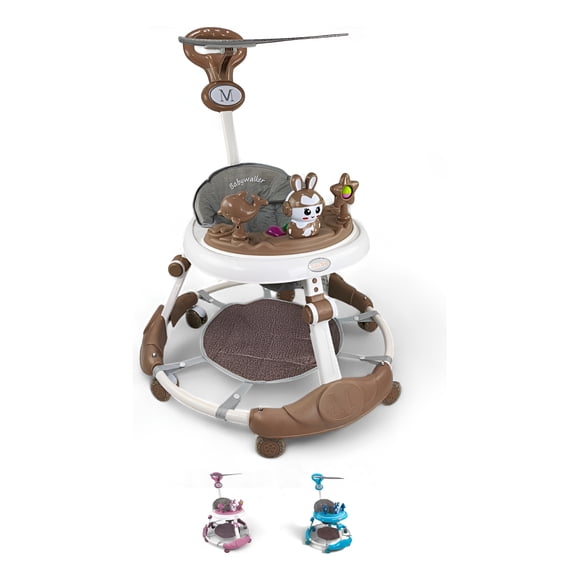 Andadera Para Bebé Babytek Conejito Llanta Gel Toldo Café