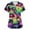 A010-Purple, variant on St. Patrick's Day Scrub Tops Women Irish Shamrock Printed Short Sleeve Nurse Working Uniforms Stretchy V Neck Holiday Blouse T-Shirt