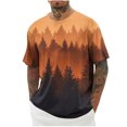 thumbnail image 4 of Camisas de Manga Larga para Hombres Imprimir Casual Cuello Redondo Blusa de Manga Corta, Camisas de Lino para Hombres, 4 of 5