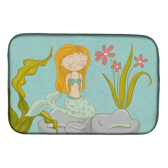 Caroline's Treasures Mermaid Underwater Scene Dish Drying Mat