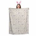 thumbnail image 2 of Throw Blanket Fleece Throw Blanket 50x80in, Purple Easter Egg Cute Rabbit Soft Lightweight Bed Blankets Farm Wildflower Retro Linen Fuzzy Couch Blankets for All Season, 2 of 9