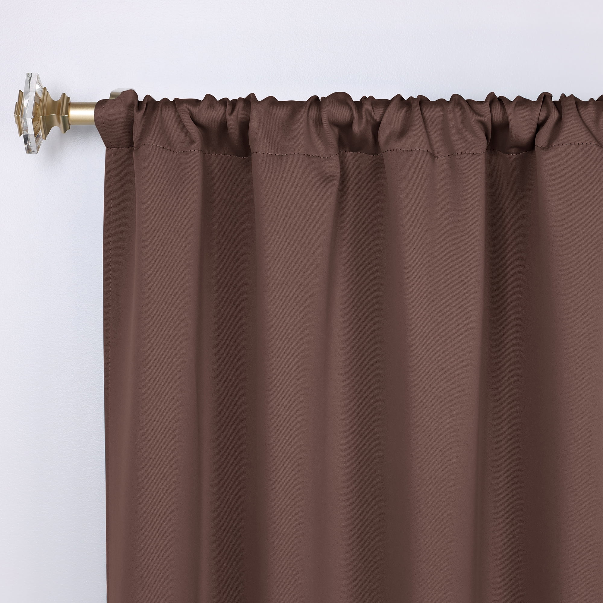 Bkue Nile Mills Modern, Classic Solid Semi Blackout Curtains, Set of 2, 36" x 84", Cappuccino