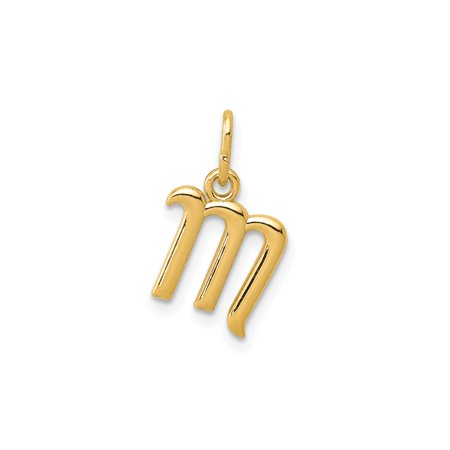 10k Yellow Gold Virgo Pendant Necklace for Women or Unisex, Astrology Zodiac Medallion with Looped M Symbol, Spiritual Horoscope Charm, Dainty Real Gold Jewelry
