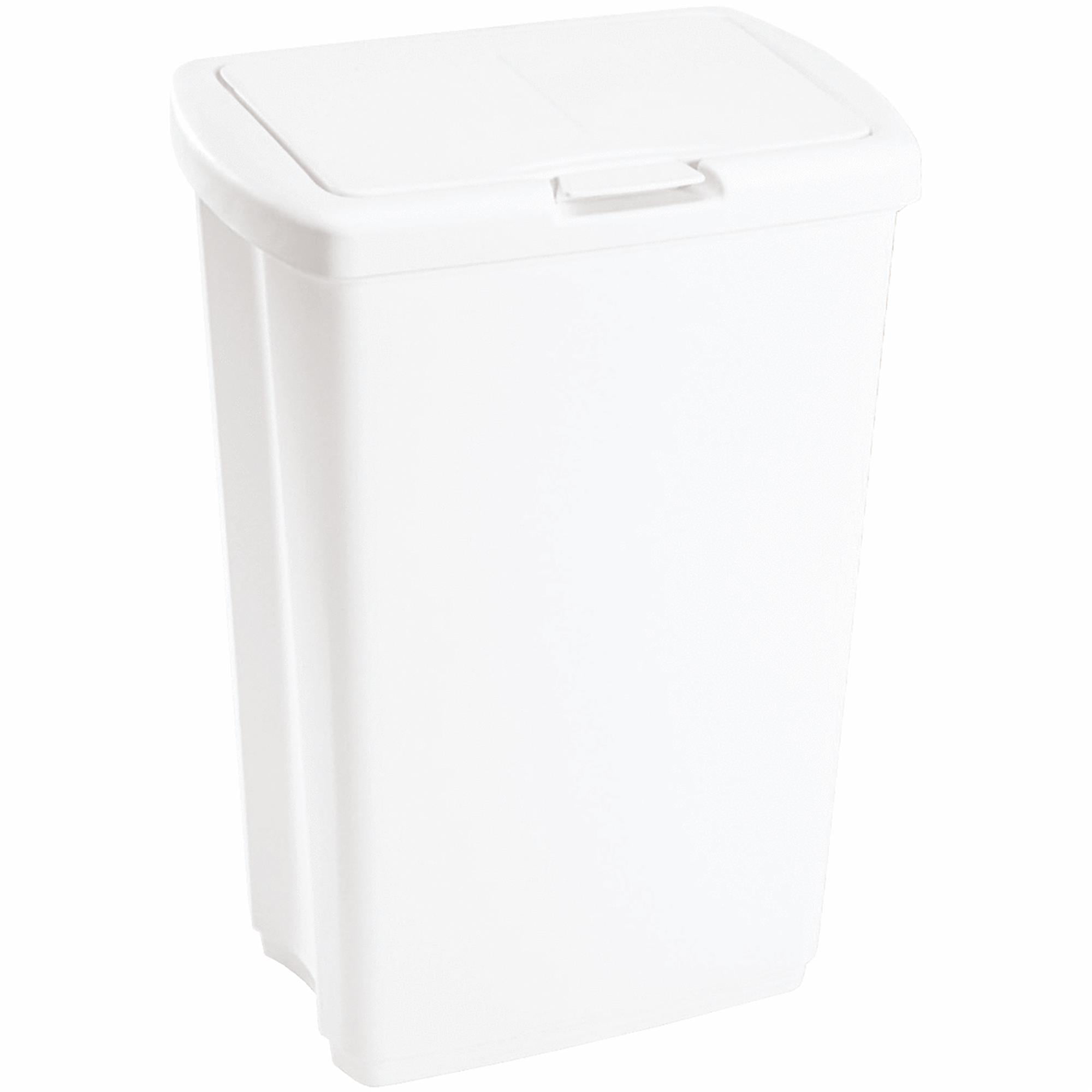 Rubbermaid 13.25Gallon Spring Top Wastebasket, White