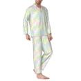 thumbnail image 2 of Lsque Color Rabbit Pattern Long Sleeve Pajama Set for Men - Soft 2-Piece Sleepwear and Loungewear Set with Pockets, Comfy Nightwear-X-Large, 2 of 7