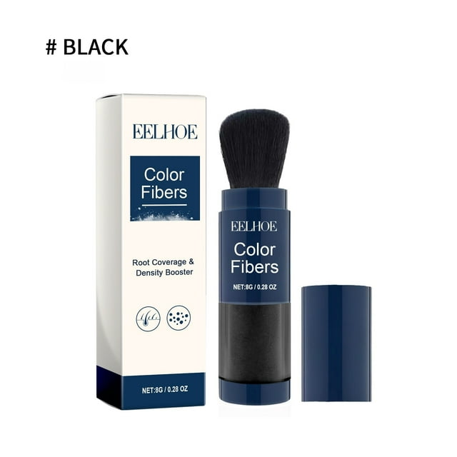 Thick Hairdressing Fiber Powder Hair Fluffy Makeup Fill Interhair Lines Refreshing Oil Control Shadow Powder - Black
