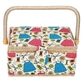 thumbnail image 2 of Sewing Basket, 9.8 X 7.1 X 4.9 In Household Double-Layer Craft Basket Sewing Tool Needle Thread Basket Fabric Torage Box For Handwork, Sewing, 2 of 8
