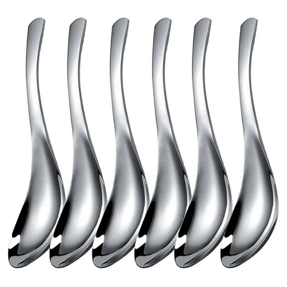 Thick Heavy-weight Soup Spoons, Grade Stainless Steel Soup Spoons, Table Spoons, Set of 6