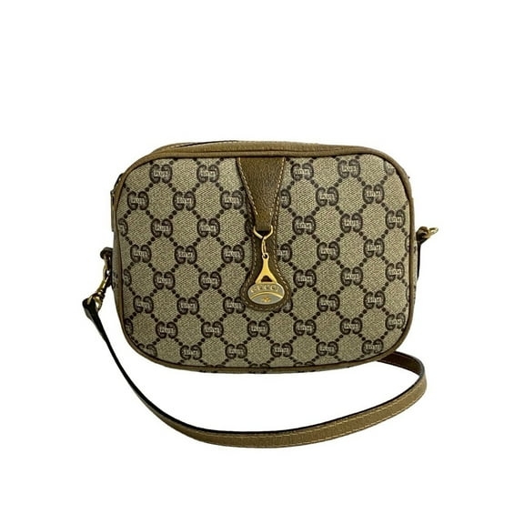 Pre-Owned GUCCI Old Gucci Vintage Plus GG Logo Leather Mini Shoulder Bag Pochette... (Good)