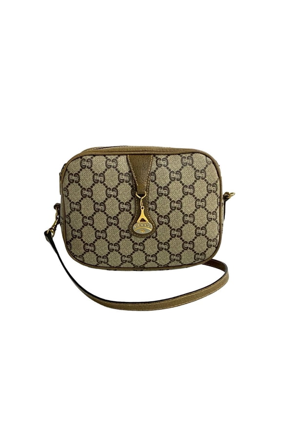 Pre-Owned GUCCI Old Gucci Vintage Plus GG Logo Leather Mini Shoulder Bag Pochette... (Good)
