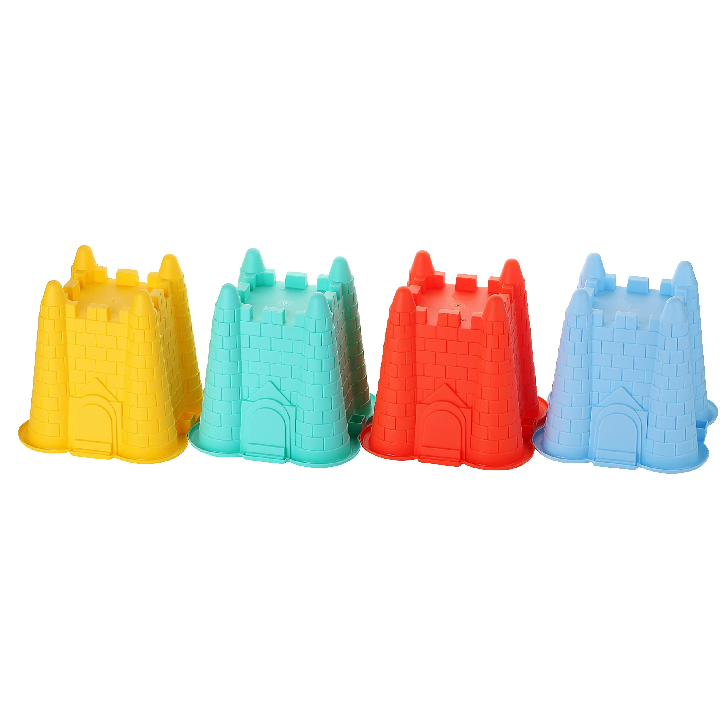 Dazmers 4 Pack Sand Castle Beach Bucket Molds, Colorful Kids Beach Toys