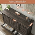 thumbnail image 4 of 10 Drawers Dresser for Bedroom,Farmhouse Wood Dresser with Smoothly Sliding Barn Doors, Chest of Drawers 55" Wide TV Stands for Living Room,Hallway,Entryway,Dark Rustic Oak, 4 of 10