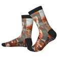 thumbnail image 2 of KLL Adorable Kitten In Kimono Print Cool Socks Men's Women's Crew Socks Funny Crazy Novelty Stockings, 2 of 7