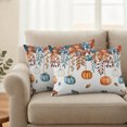 thumbnail image 6 of Outdoor Pillow Covers 20x12 Set of 2, Orange Blue Pumpkins Fall Waterproof Patio Throw Pillow Covers for Couch Sofa Chair, Weeping Botanical Thanksgiving Decorative Pillowcases for Throw Pillows, 6 of 9