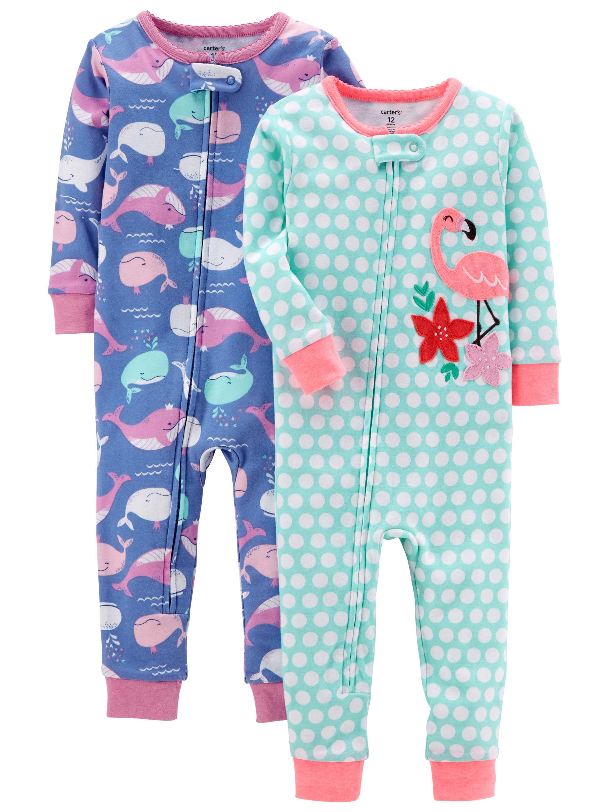 One-Piece Pajama Carter's Toddler Girls Cotton Footless Dinosaur Sleeper 