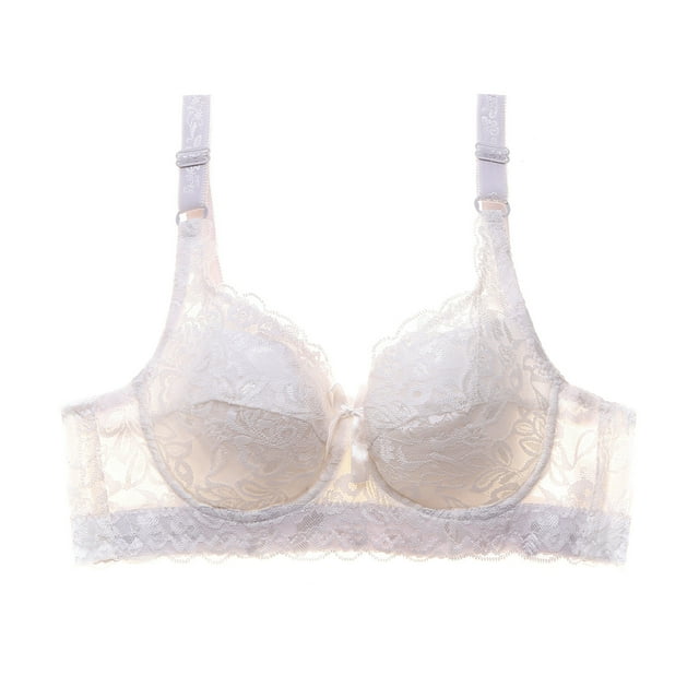 Sujetador de encaje sexy con copa ajustable de algodón ultrafino de gran tamaño, sujetador explosivo con aro de acero fruncido, ropa interior para mujer