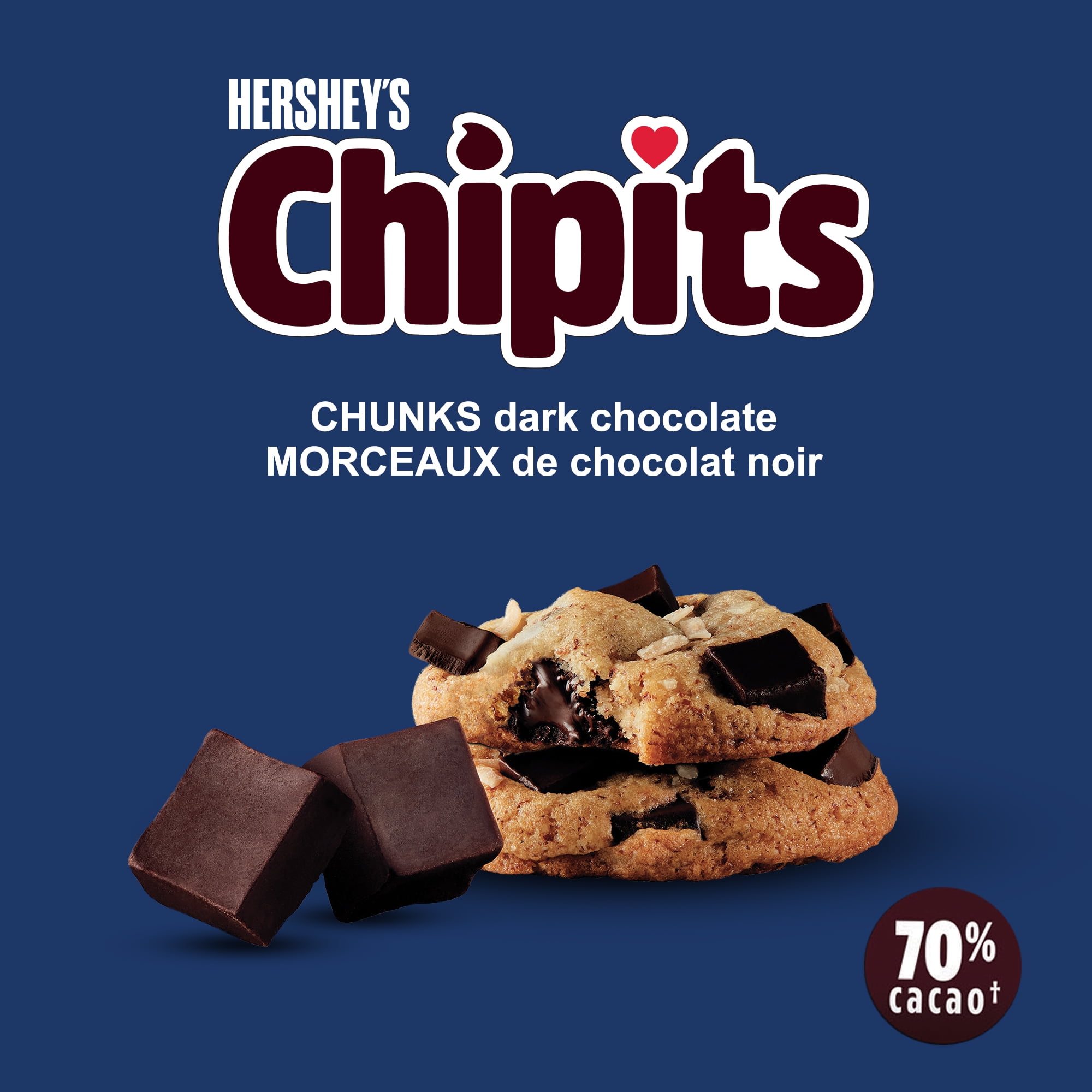 HERSHEY'S CHIPITS 70% Dark Chocolate Chunks, 200 g