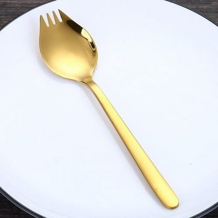 

Altsales 304 Stainless Steel Spoon Fork Western Food Salad Two-purpose Serving Spoon For Coffee Ice Cream Dessert Kitchen Gadgets