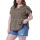 thumbnail image 4 of Blusas de verano de talla grande para mujer Agnes Orinda, con cuello en V, flores, mangas cortas, estilo tulipán, 3X, negro, 4 of 6