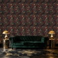 thumbnail image 3 of Peel and Stick Wallpaper Baroque Vintage Floral Key Design Gold Accents Burgundy Wall Mural 17.7in x 9.8ft Self Adhesive Removable Wall Paper Renter Friendly Wallpaper for Nursery Bedroom Cabinets, 3 of 8