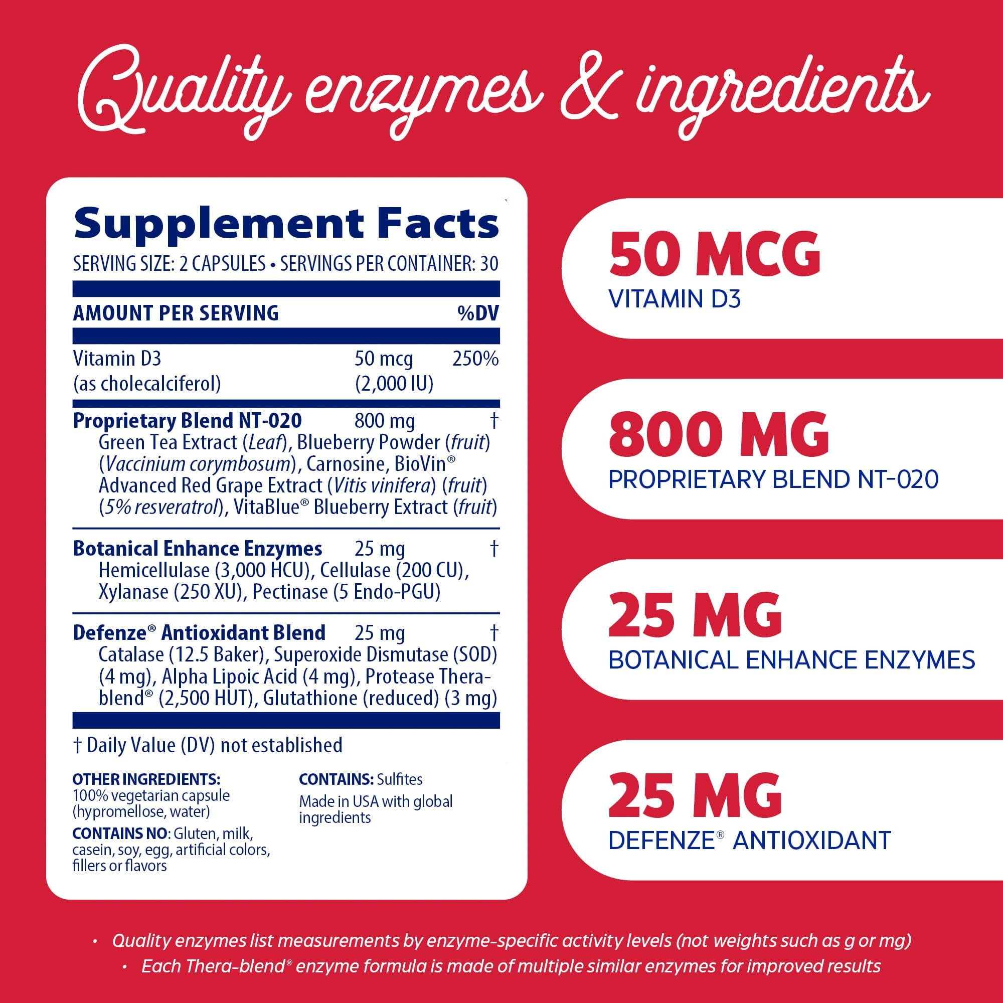Enzymedica, Stem XCell, Antioxidant Support for Cellular Renewal, Brain Health and Stem Cell Regeneration, Vegetarian and Non-GMO, 60 capsules (30 servings)
