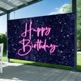 thumbnail image 3 of Pink Neon Birthday Backdrop Night Sky Star Starry Galaxy Stars Birthday Photography Background for Girls Women Princess Birthday Party Decorations Banner Photo Studio Props, 3 of 5