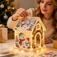 thumbnail image 3 of 3D Christmas House Pearl Art Kit, Acrylic Bead Craft Set with LED Lights, DIY Festive House Ornament Decoration for Tree, Tabletop, Mantel, Living Room, Festive Craft, I, 3 of 7
