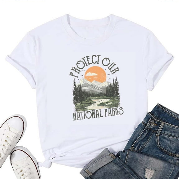Protect Our National Parks T-Shirt for Women – Nature Conservation Graphic Tee for Hikers, Campers & Outdoor Lovers