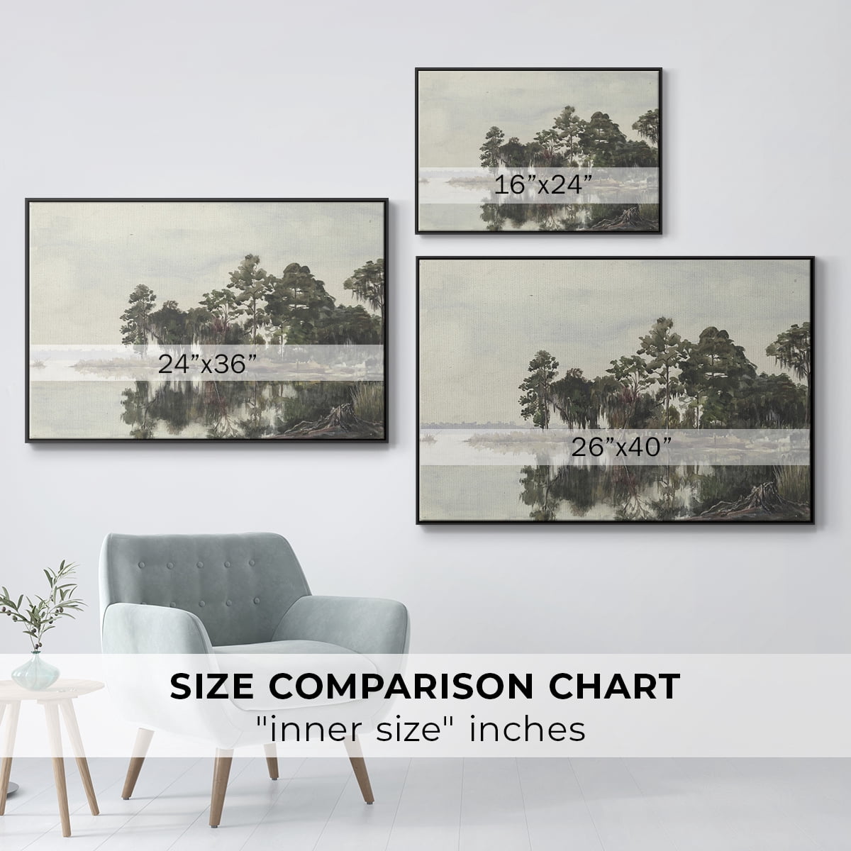 Vintage Landscape-XL By Wexford Home Framed in Black Wood Gallery Wrapped Canvas 25 in. x 37 in.