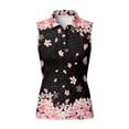 thumbnail image 4 of Yuyamidu Cherry Blossoms Ladies Golf Shirts 3 Buttons Tennis Sports Tops Casual Athletic Tank Tops Size S Anti Wrinkle Sleeveless Workout Shirts, 4 of 7