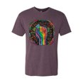 thumbnail image 2 of Wild Bobby The Power of Unity Colorful Fist Puff Print Fashion Mens Premium Tri Blend Tee, Vintage Purple, Large, 2 of 6