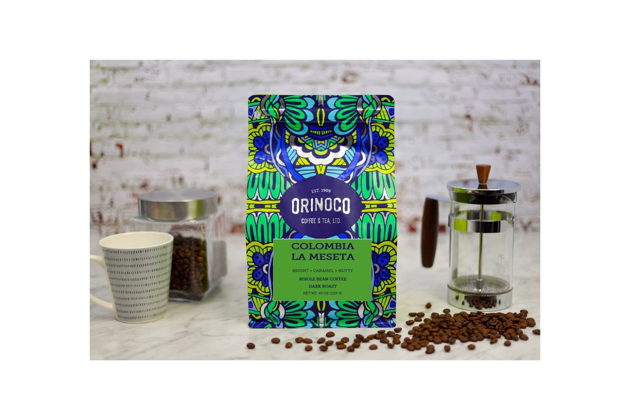 Orinoco Colombia La Meseta 2.5lb bag,  Dark Roast, Whole Bean Coffee, 100% Arabica beans