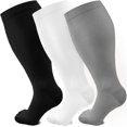 thumbnail image 1 of 3 Paires de Chaussettes de Compression Grande Taille pour Femmes Hommes Mollet Grand 20 30 mmHg Extra Grand pour Soutien de Circulation Récupération 5TG, 1 of 7