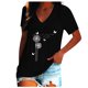 thumbnail image 1 of Blusa de manga corta con cuello en V informal para mujer a la moda, camisetas de verano Fridja  ghk6369, 1 of 6