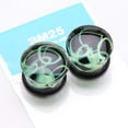 thumbnail image 4 of A Pair of Deco Neon Art Swirlesque Glass Double Flared Plug, 4 of 4