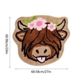 thumbnail image 3 of Funny Cow Head Entrance Welcome Mat - Non- Rubber Back Kitchen Rug - Special Shape Front Door Decorative Mat, 3 of 8
