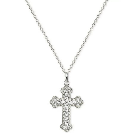 GIANI BERNINI Filigree Cross Pendant Necklace in Sterling Silver, 16"   2"