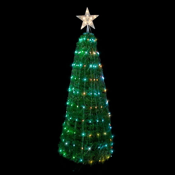 Northlight 4' Green Color Changing Multiple Function Pop Up Artificial Outdoor Christmas Tree
